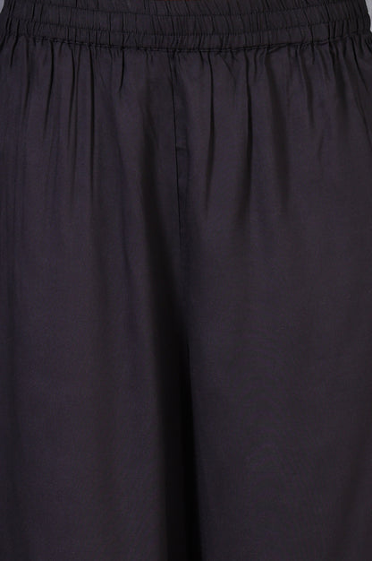 Grey Floral Printed Modal A-line Kurta and Pants Set