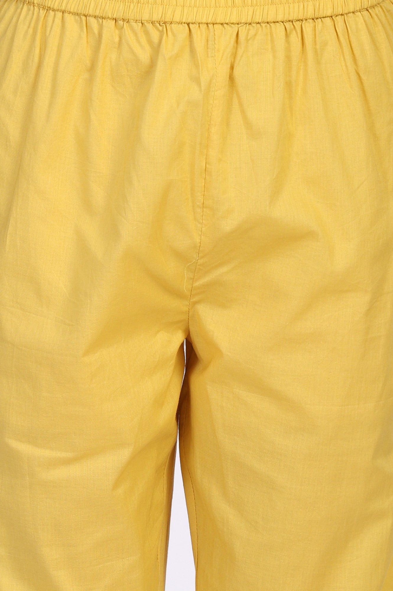 Yellow Floral Print Lace Trim Flared Chiffon Kurta with Pant and Dupatta Set