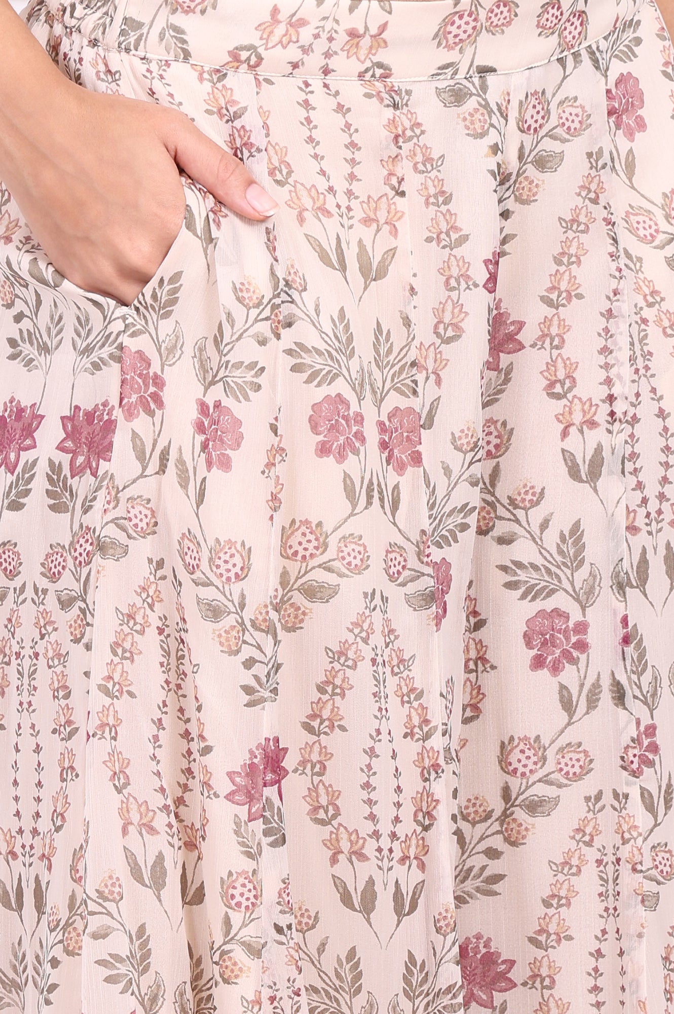 White Embroidered Straight Cotton Kurta with Flared Pant and Dupatta Set