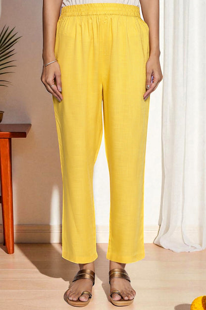 Marigold Yellow Printed Rayon Flared Kurta, Straight Pant and Dupatta Set