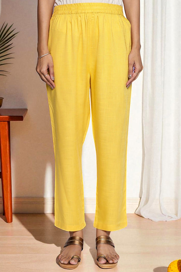 Marigold Yellow Printed Rayon Flared Kurta, Straight Pant and Dupatta Set