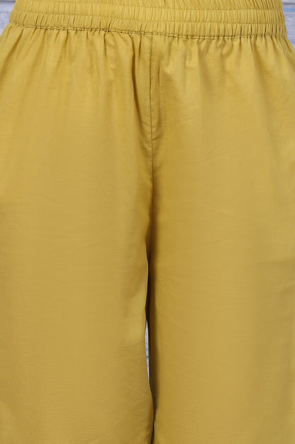 Green Floral Printed Lace Pure Cotton Flared Kurta, Straight Pant And Dupatta Set