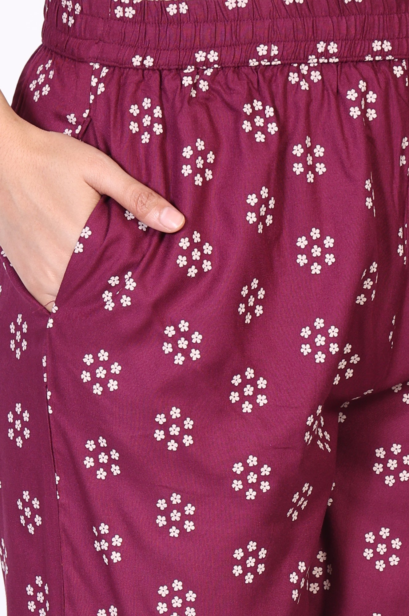 Purple Bandhani Printed Embroidered Straight Rayon Kurta and Straight Pant Co-ord Set