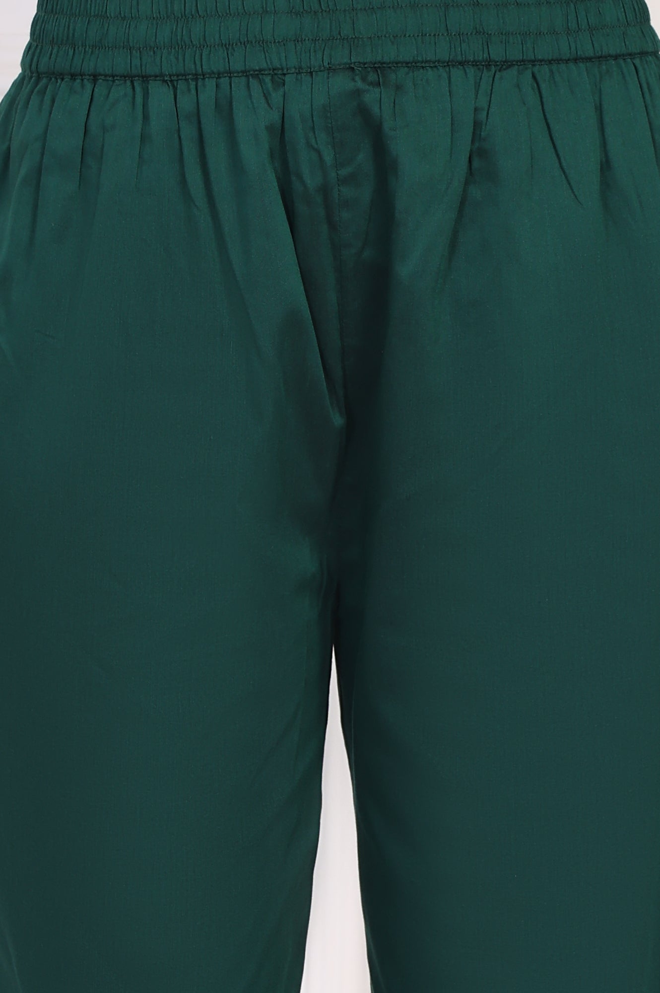 Green Embroidered A-Line Silk Kurta with Straight Pant and Dupatta Set