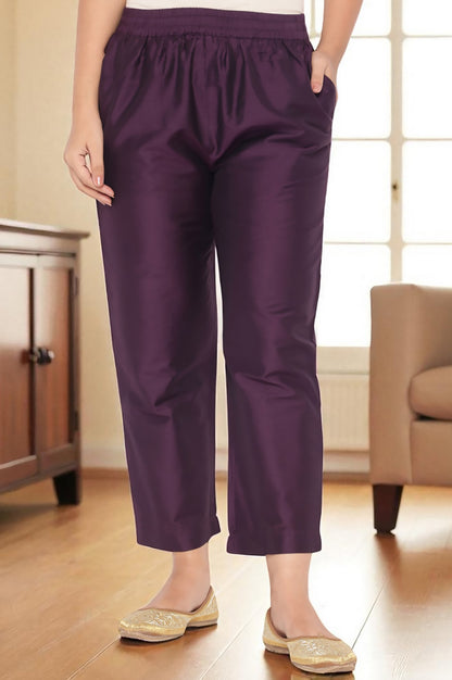 Wine Printed Chinon A-line Kurta, Straight Pant and Dupatta Set