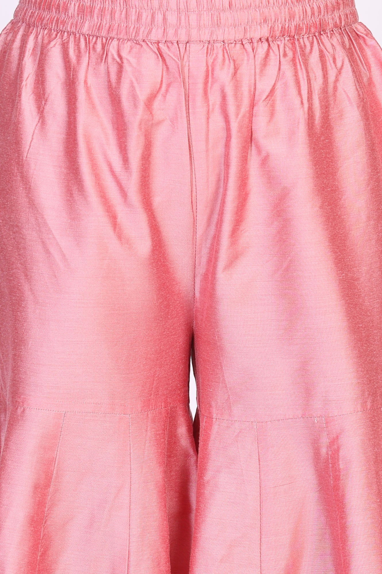 Pink Zari Jacquard Straight Kurta with Sharara and Dupatta Set