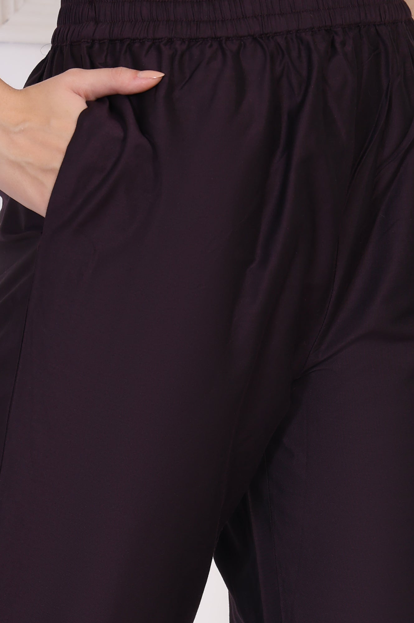 Maroon Lace Trim A-Line Jacquard Kurta with Straight Pant and Dupatta Set