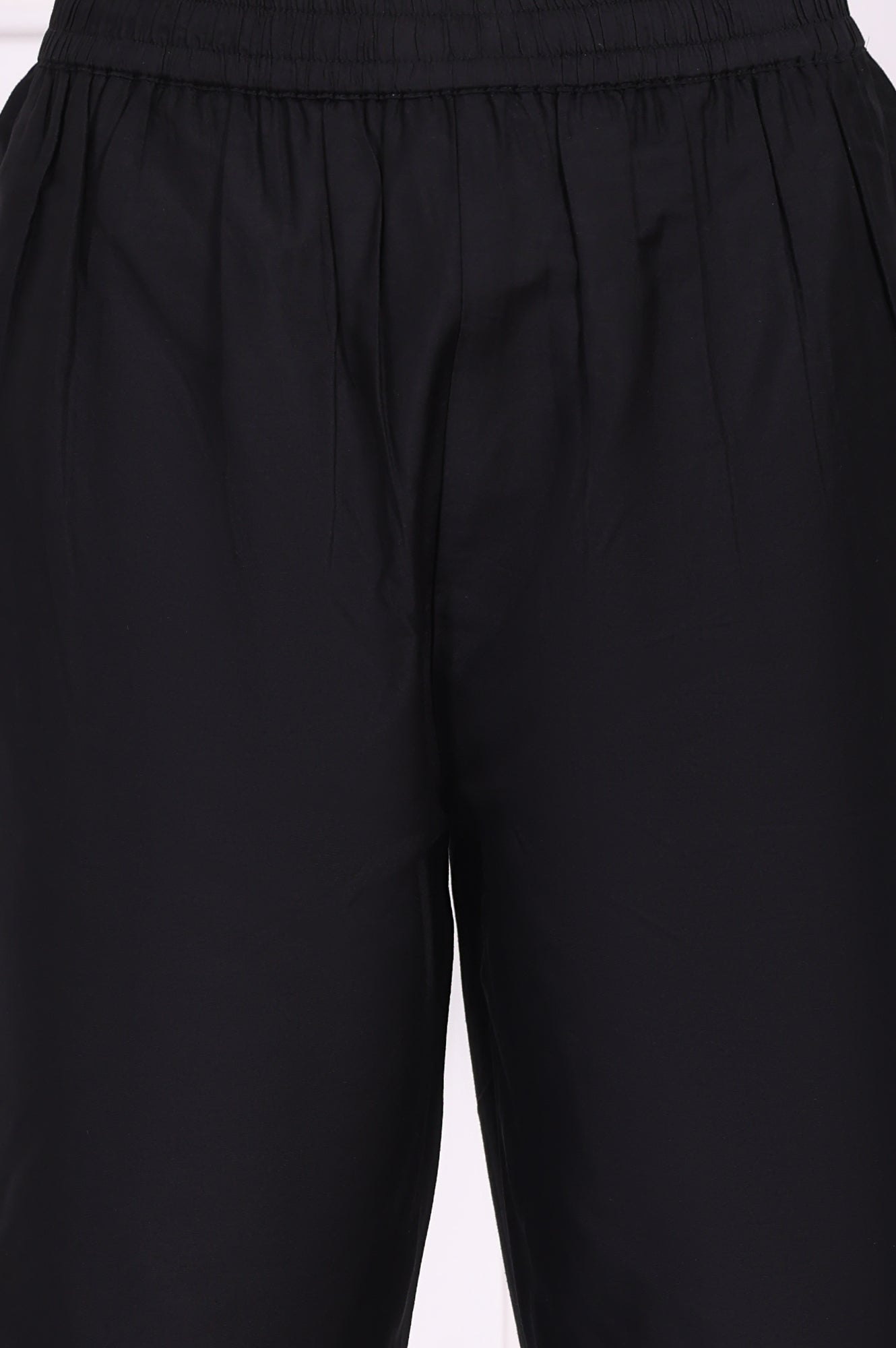 Black Embroidered Straight Kurta with Straight Pant and Dupatta Set