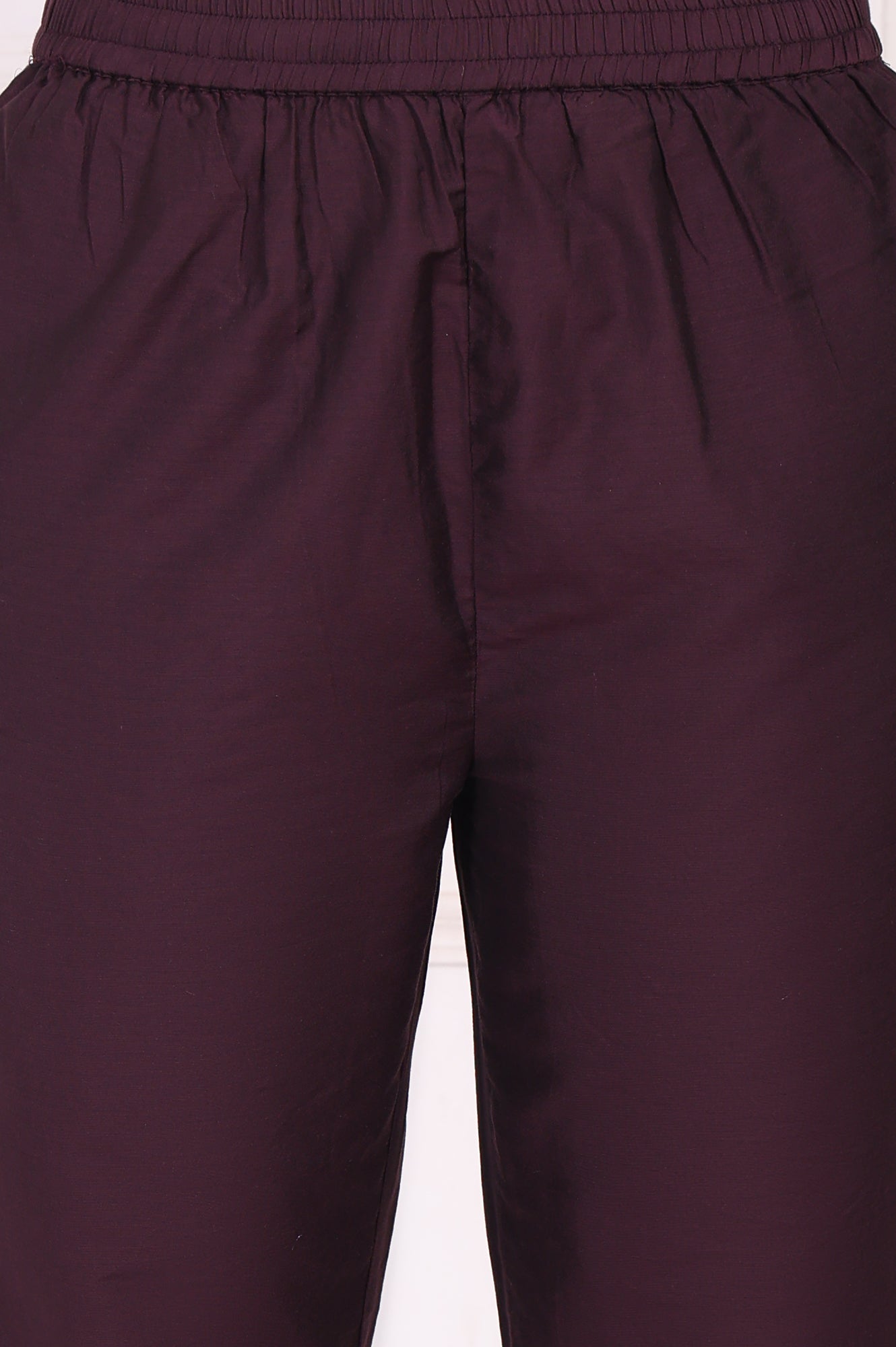 Maroon Embroidered Silk Straight Kurta, Pants and Dupatta Set