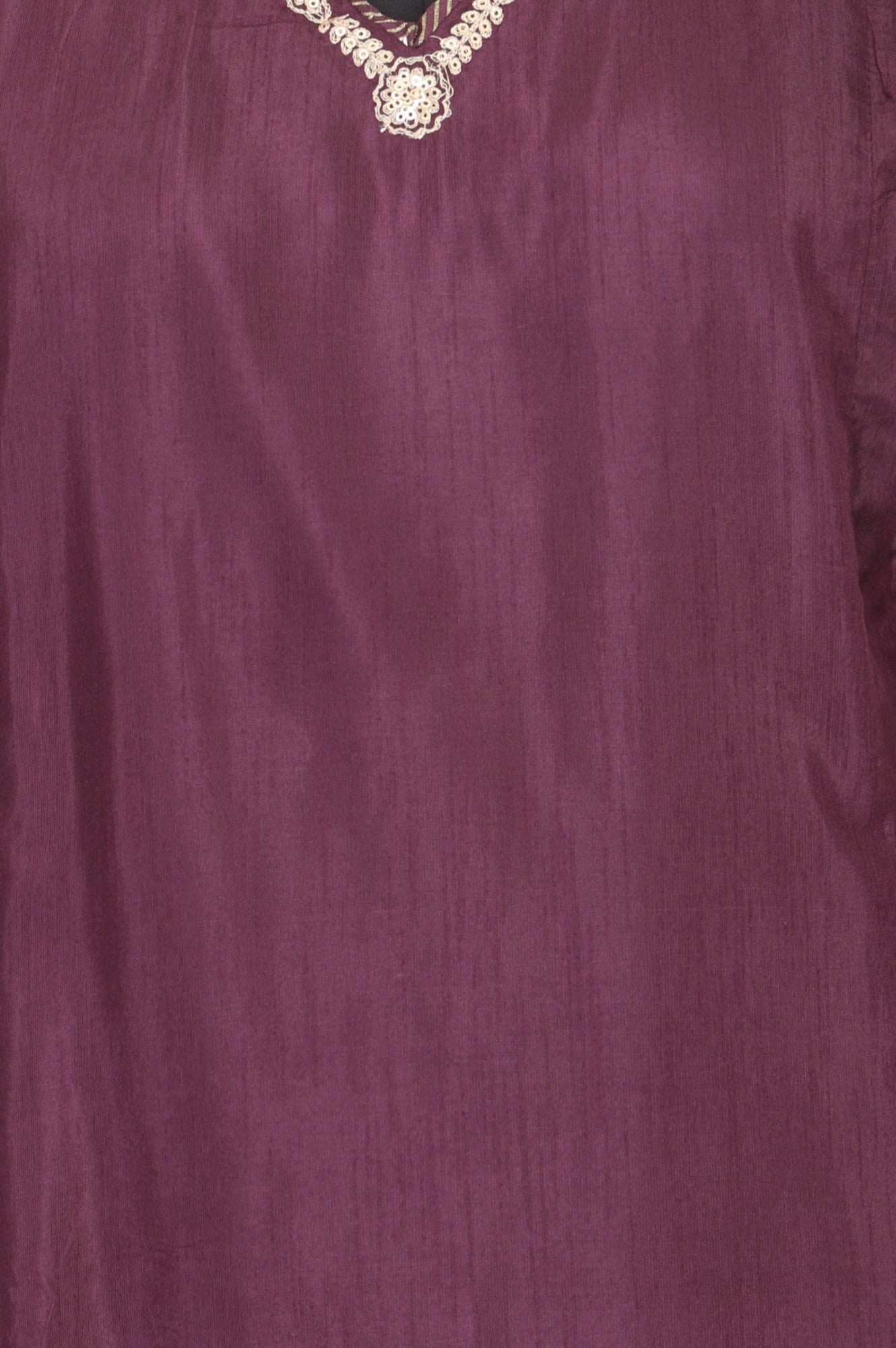 Purple Thread Embroidered Straight Kurta with Straight Pants Set
