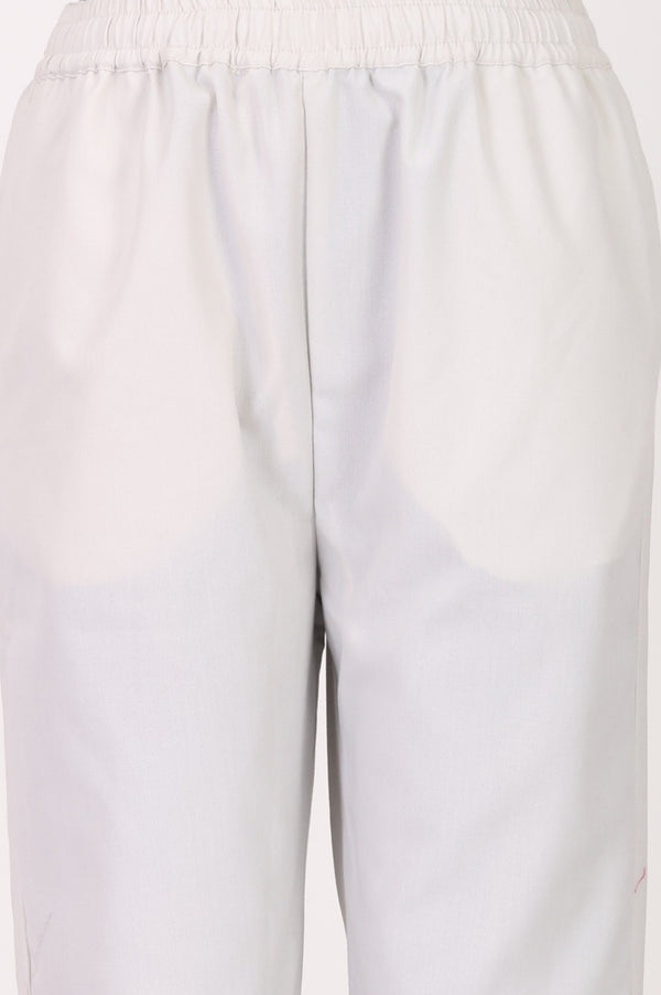 Off White Jacquard Straight Winter Kurta with Pants and Dupatta Set