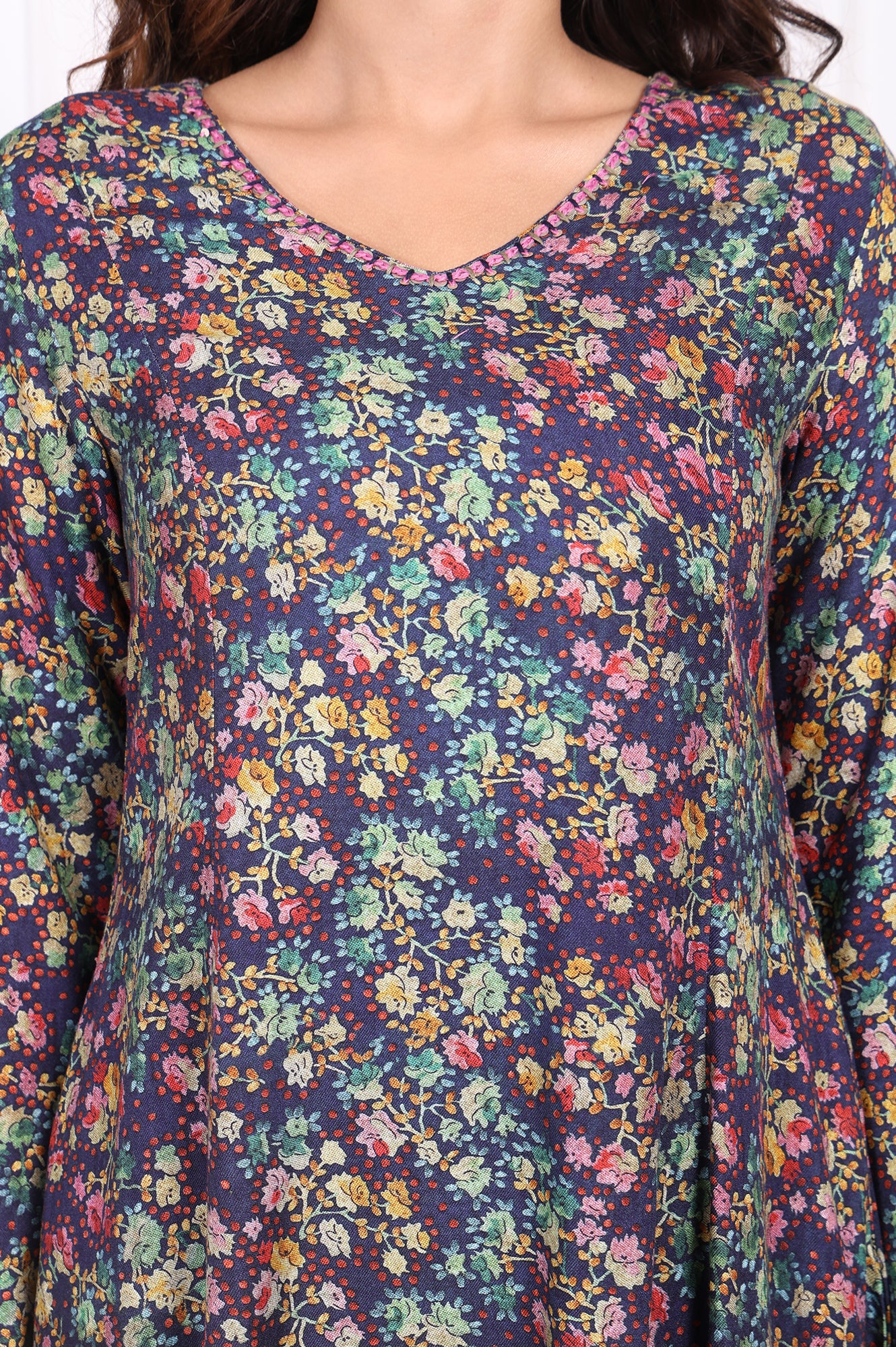 Multicolor Floral Printed Straight Rayon Kurta and Straight Pant Set