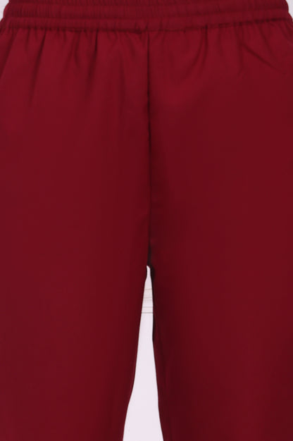Maroon Ethnic Motifs Printed Straight Kurta, Straight Pants and Dupatta Set