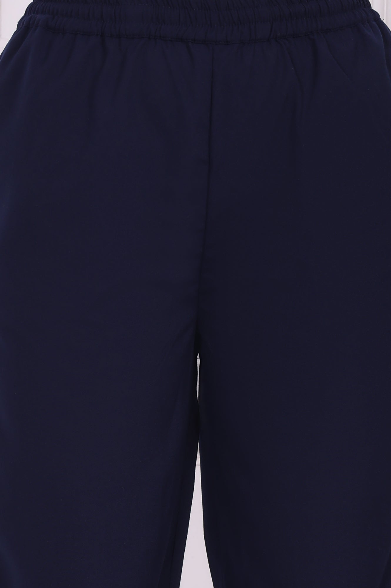 Navy Blue Ethnic Motifs Printed Straight Kurta, Pants and Dupatta Set