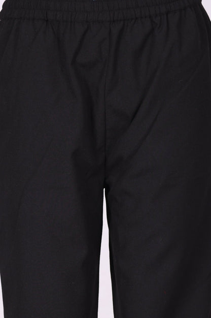 Black Paisley Yarn Dyed Winter Straight Kurta with Pants and Dupatta Set