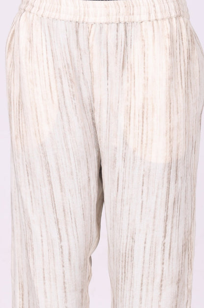 Beige Thread Embroidered Rayon Straight Winter Kurta with Pants Co-ord Set