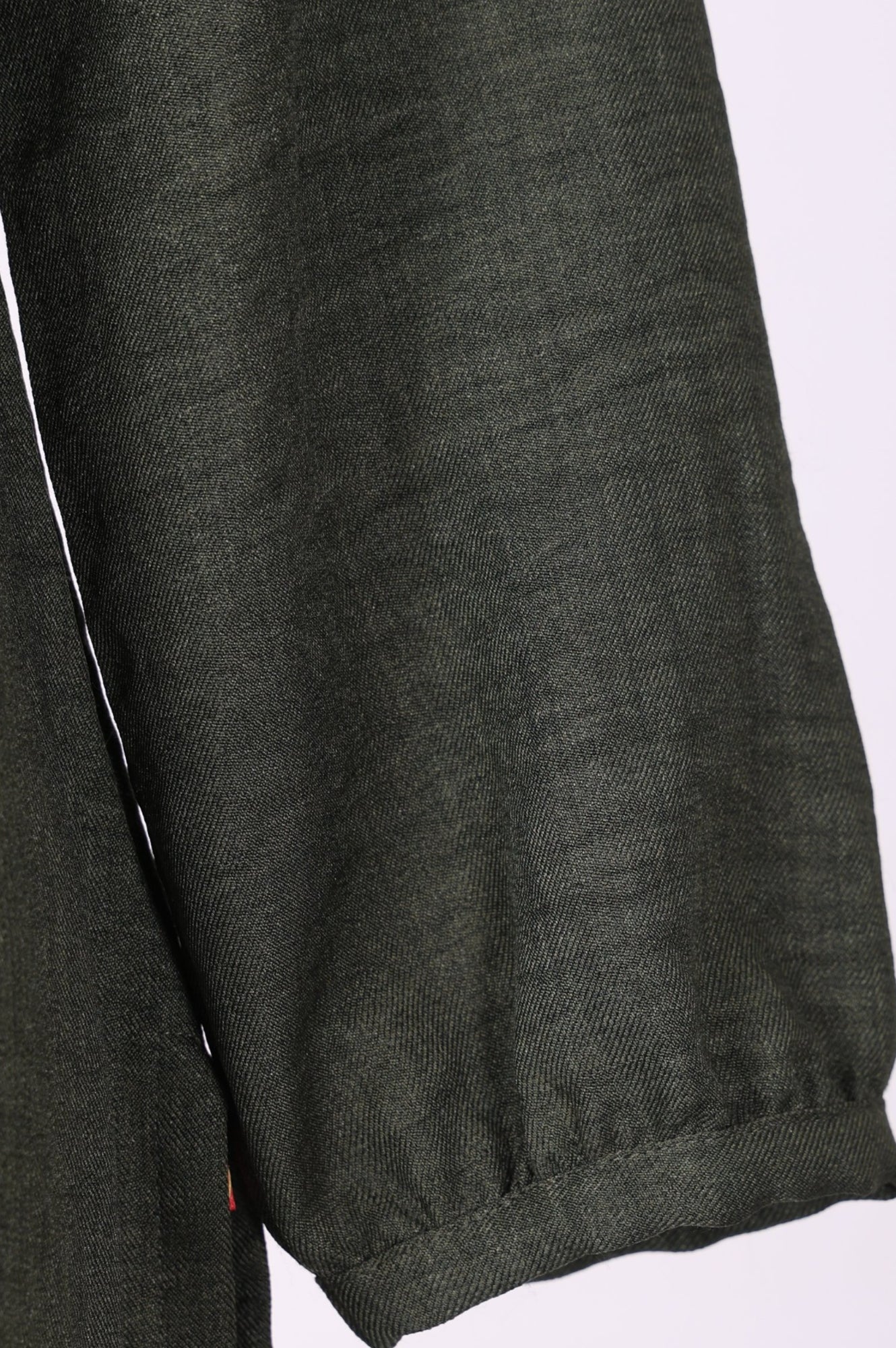 Olive Thread Embroidered Straight Winter Kurta with Pants and Dupatta Set