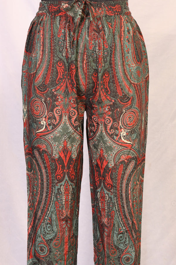 Green Paisley Mettalic Embroidered Pashmina Shimmer Anarkali Kurta with Straight Pants Set