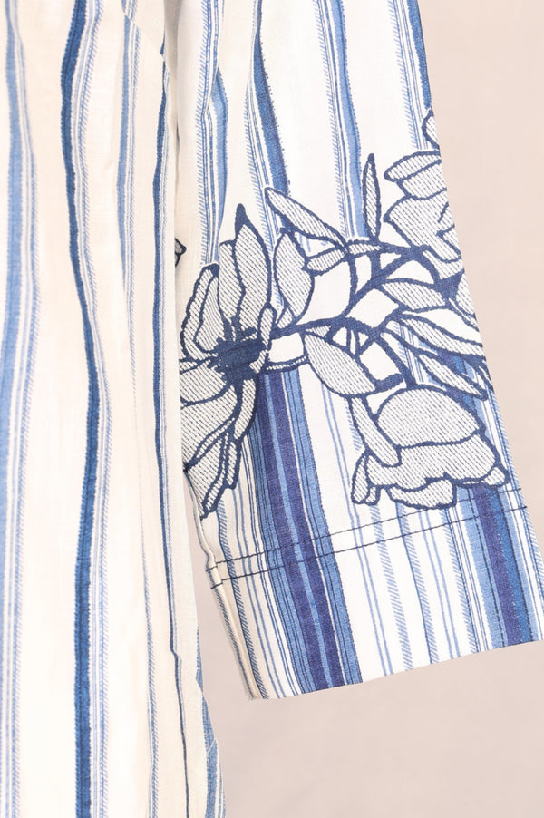 White Striped Straight Kurta and Pants Set