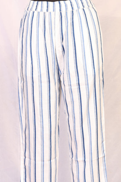 White Striped Straight Kurta and Pants Set