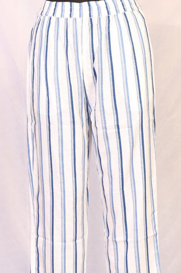 White Striped Straight Kurta and Pants Set