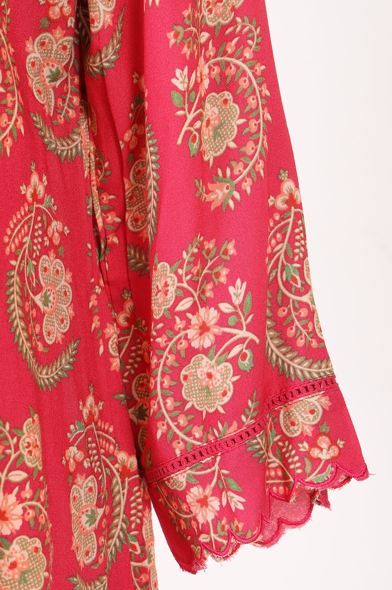 Pink Ethnic Motifs Rayon A-line Kurta