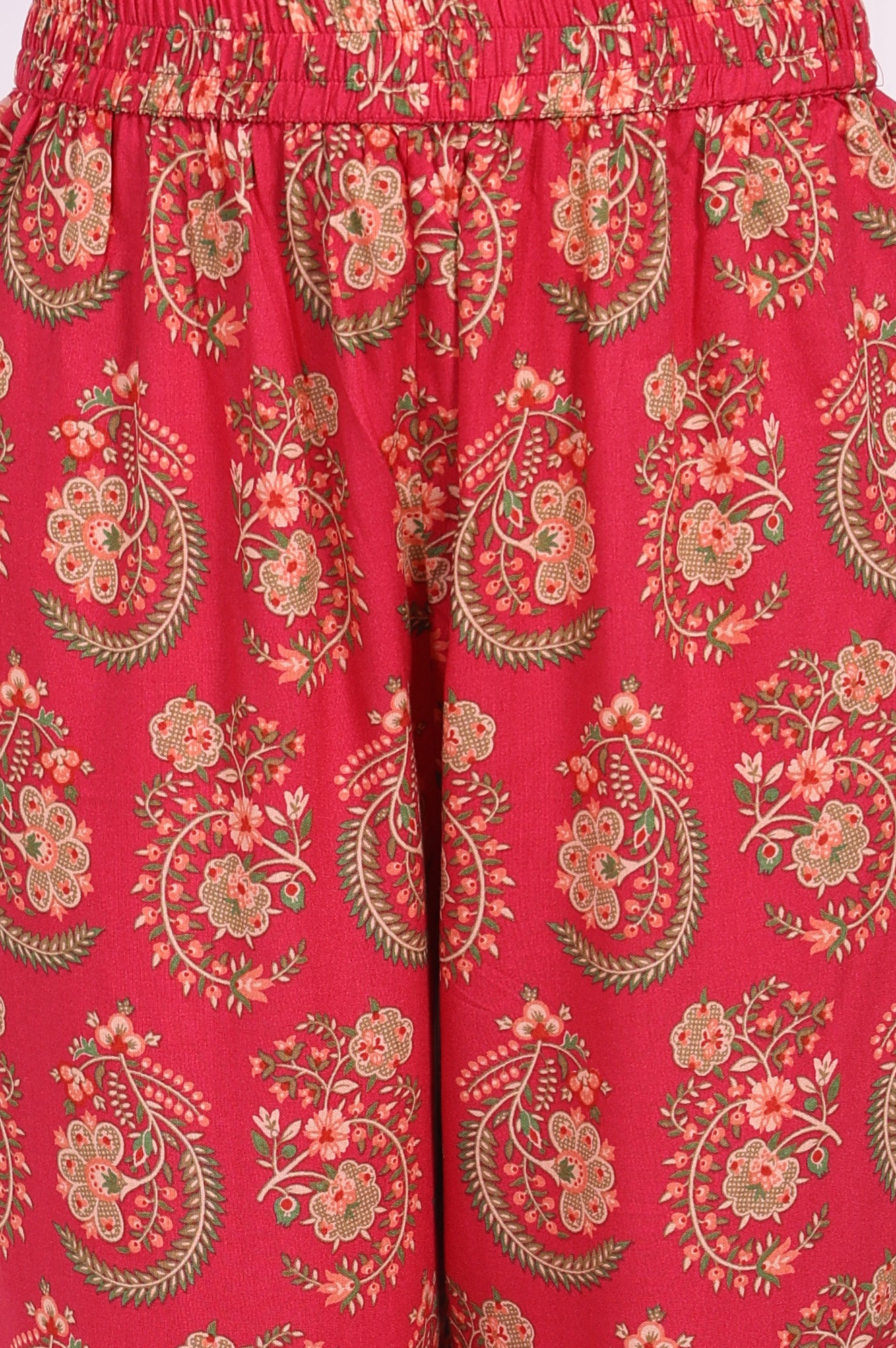 Red Ethnic Motifs Printed A-Line Rayon Kurta with Straight Pant and Dupatta Set