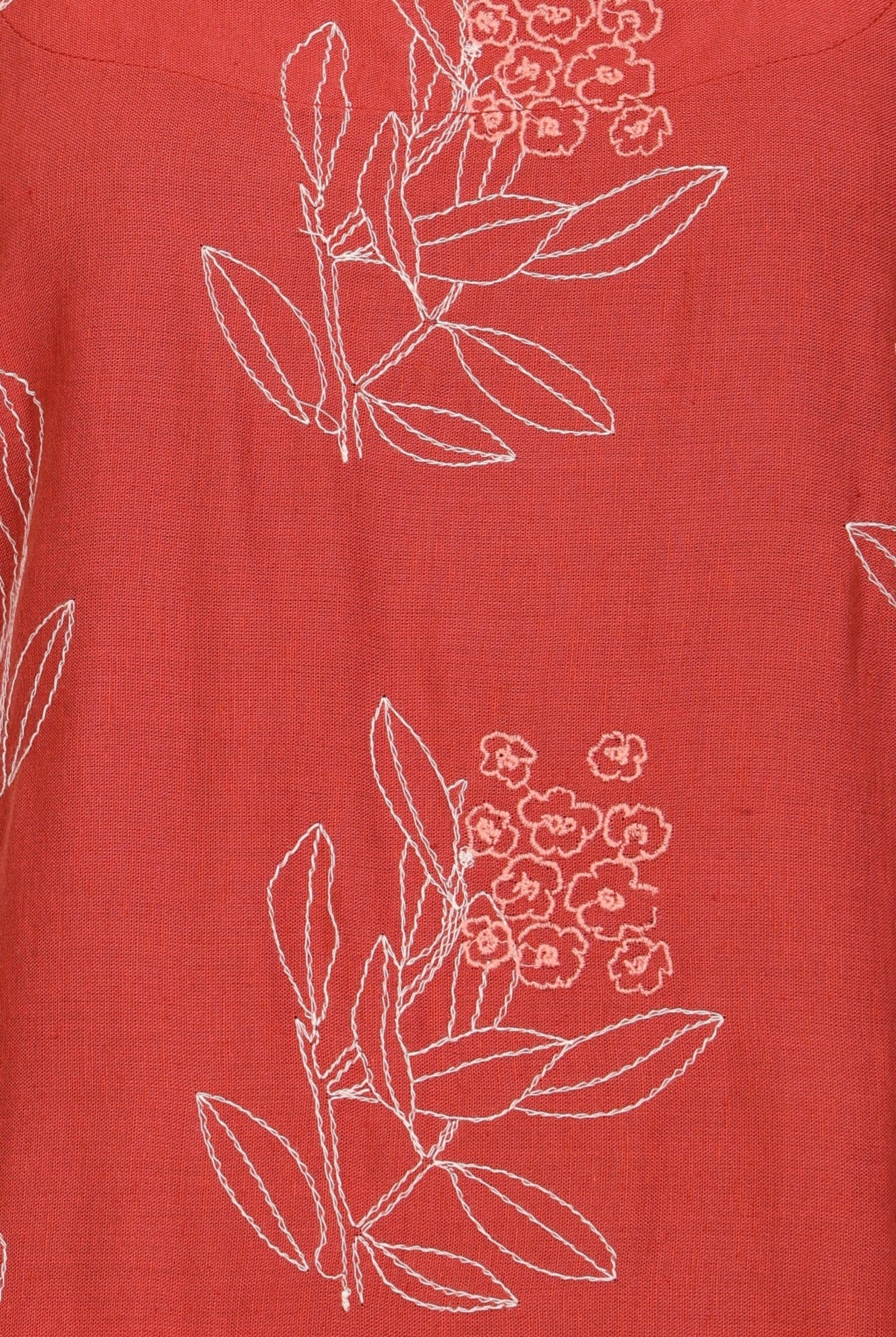Rust Floral Printed Rayon Blend Straight Kurta with Flared Pants Co-ord Set