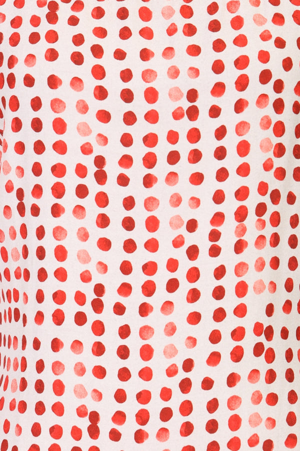 Off White Polka Dots Printed Rayon Sleeveless Straight Kurta with Pants Co-ord Set