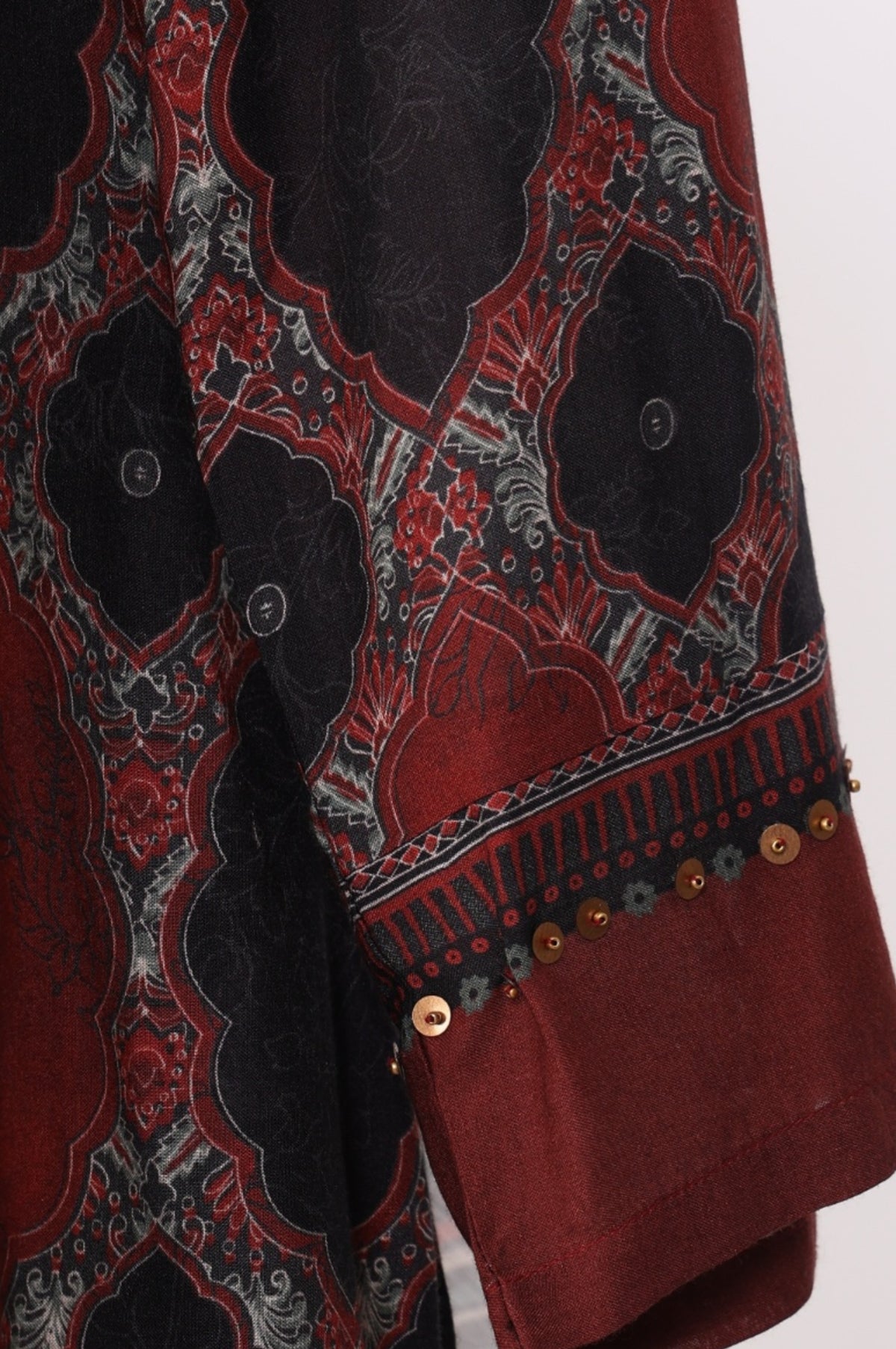 Black Geometric Printed Modal Straight Kurta with Pants and Dupatta Set