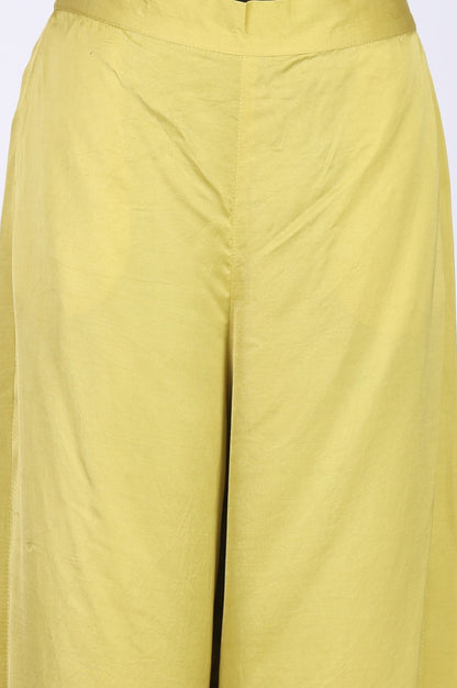 Yellow Floral Printed Organza Straight Kurta with Pants and Dupatta Set