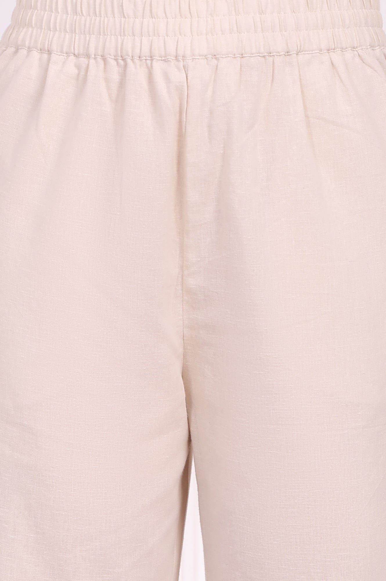Beige Embroidered A-Line Rayon Kurta with Straight Pant