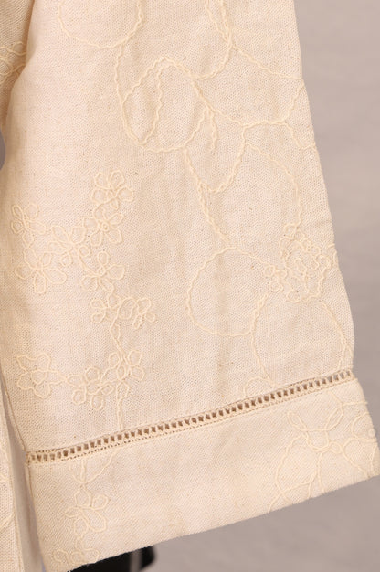 Off White Chikankari Rayon Straight Kurta with Pants Co-ord Set