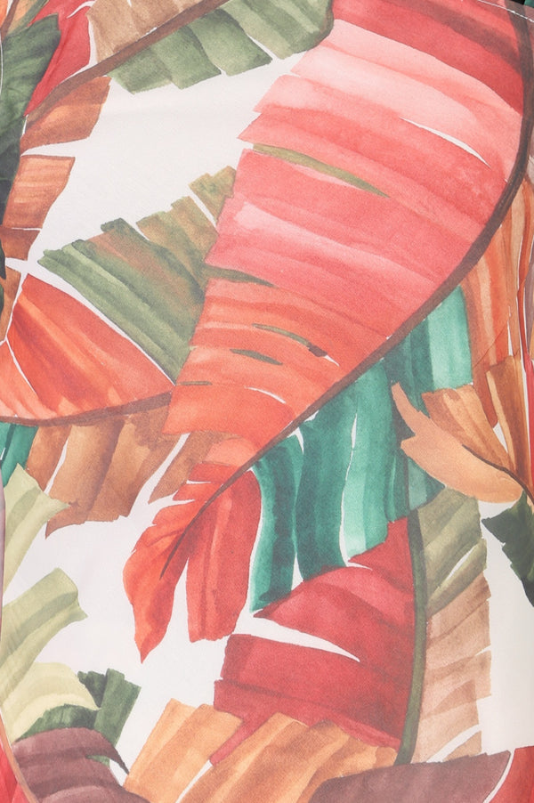 Multicolor Tropical Floral Printed Georgette Kurta with Pants Co-ord Set