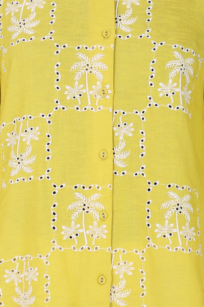 Beige Thread Embroidered Rayon Flax Straight Kurta with Parallel Pants Set