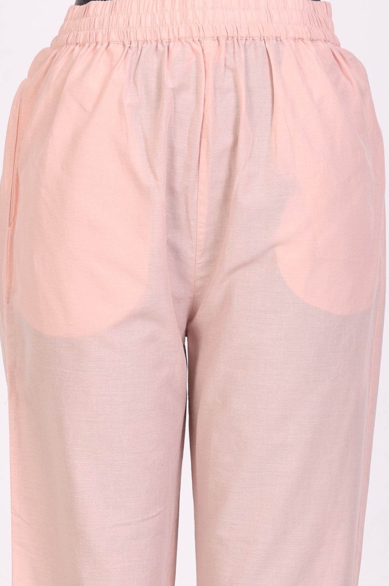 Pink Chikankari Pure Cotton Straight Kurta with Pants and Dupatta Set