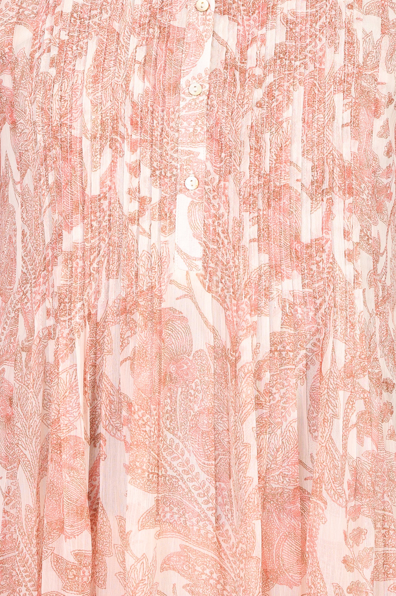 Peach Floral Printed Chiffon A-Line Kurta With Pants Co-ord Set