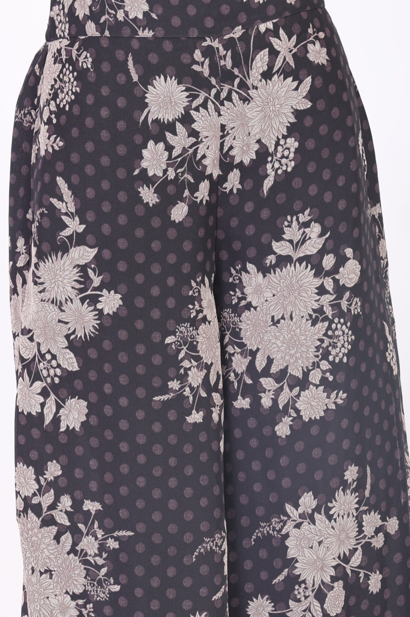 Grey Floral Printed Beadwork Georgette Sleeveless Straight Kurta with Straight Pants and Dupatta Set