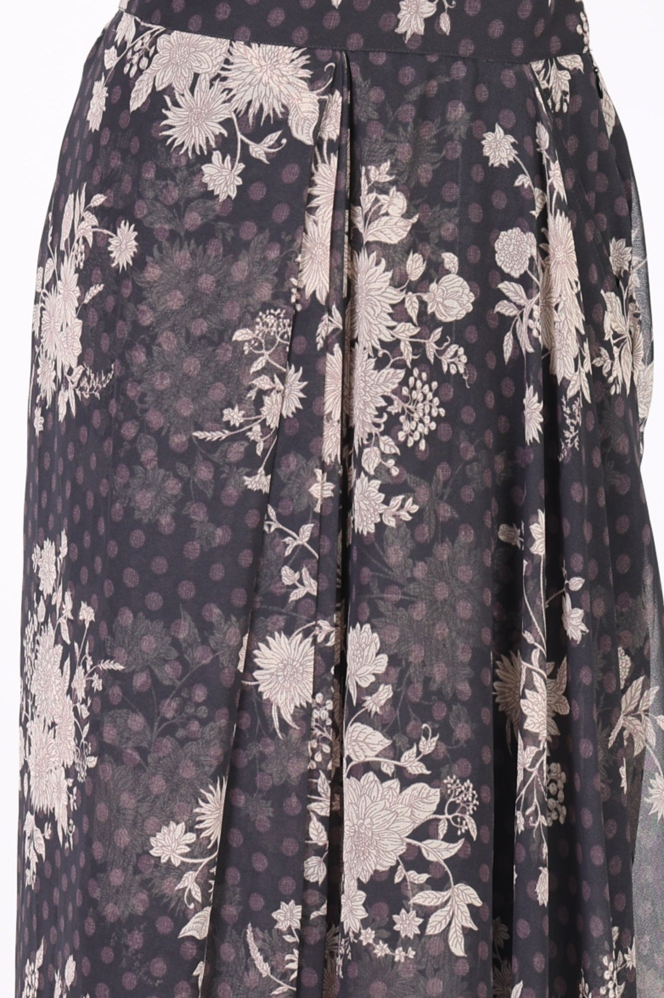 Grey Beadwork Floral Printed Stitched Blouse with Predrape Saree