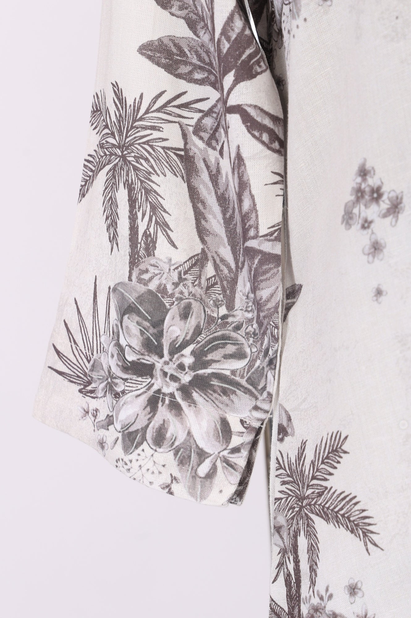 Off White Tropical Floral Printed Rayon Straight Kurta with Pants Co-ord Set