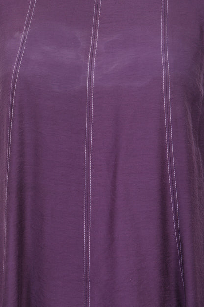 Purple Solid A-Line Sleeveless Kurta With Pants Co-ord Set
