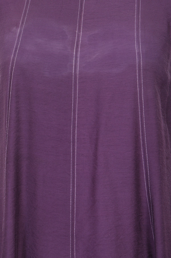 Purple Solid A-Line Sleeveless Kurta With Pants Co-ord Set