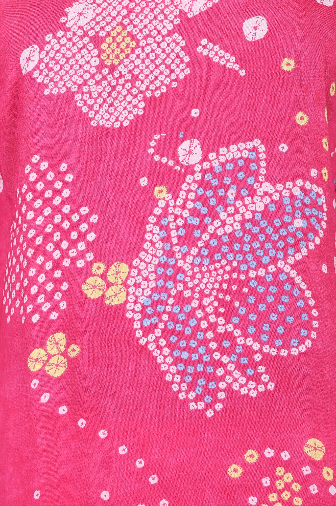 Pink Bandhani Mirror Work Modal Straight Kurta With Straight Pants Set