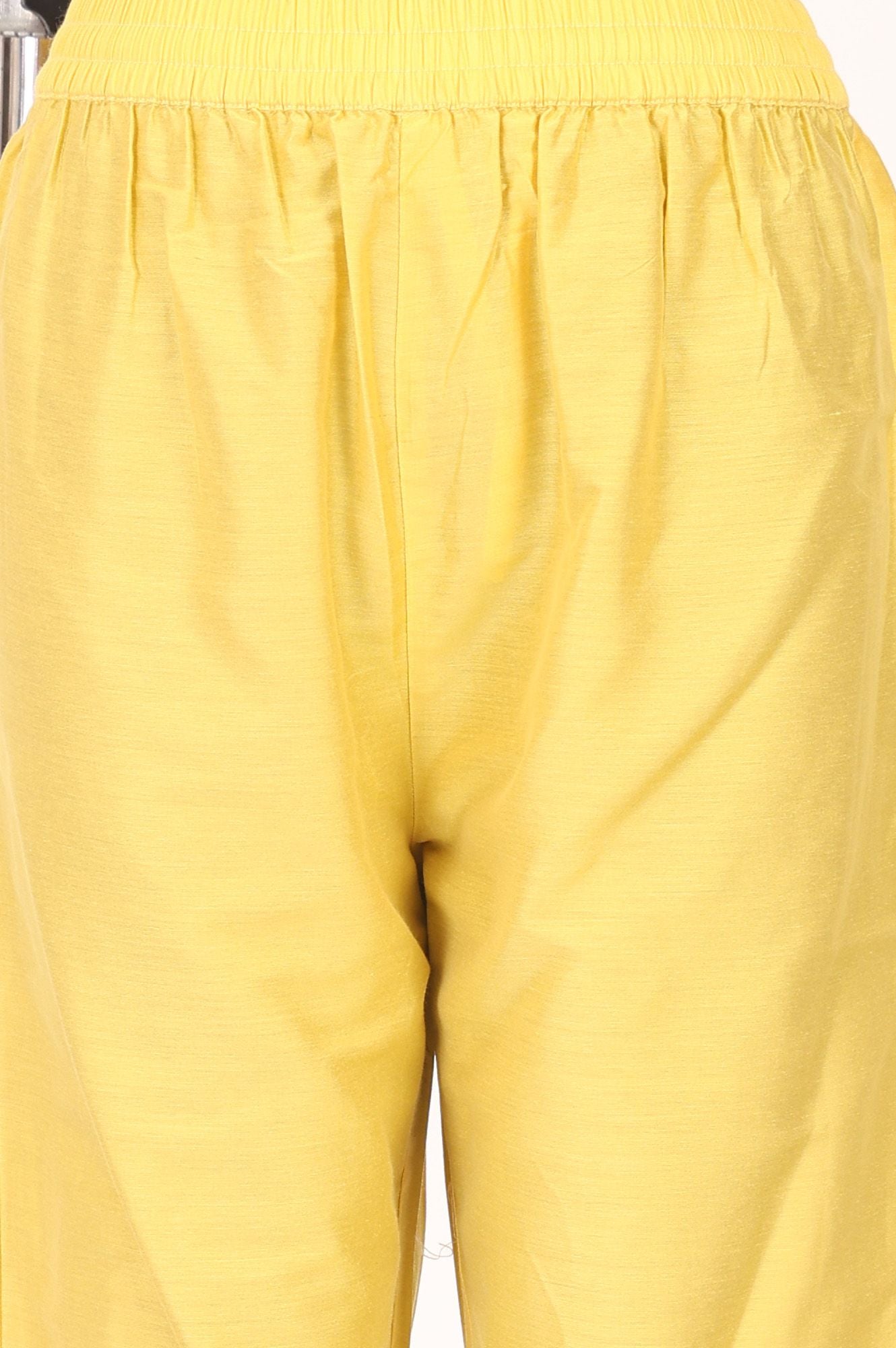 Yellow Floral Printed Pure Cotton A-line Kurta with Pant and Dupatta Set