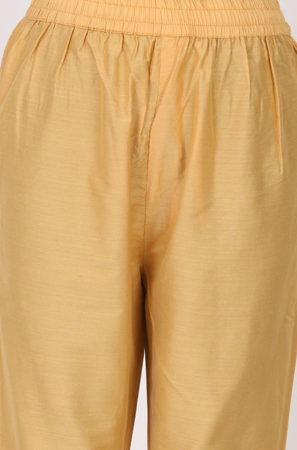 Yellow Paisley Printed Sequins Thread Embroidered Organza Straight Kurta with Straight Pants and Dupatta Set
