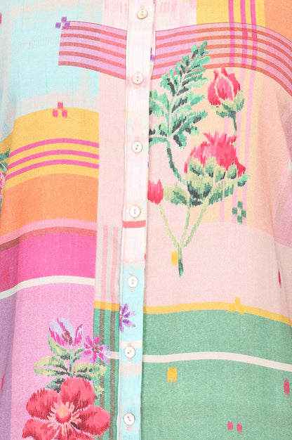 Multicolor Floral Printed Straight Kurta With Pants Co-ord Set