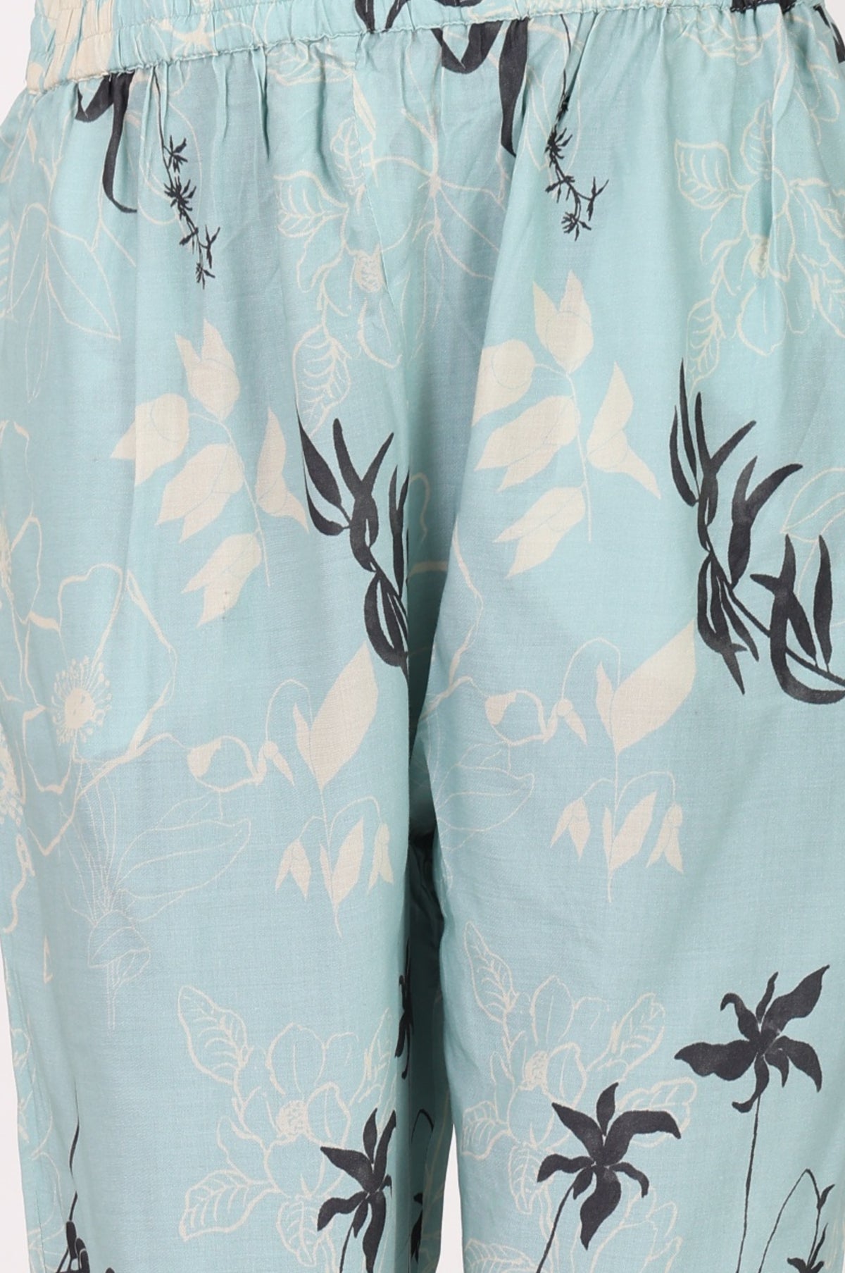 Blue Floral Printed Modal Straight Kurta with Pants Co-ord Set
