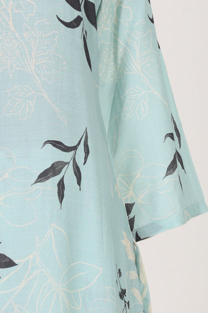 Blue Floral Printed Modal Straight Kurta with Pants Co-ord Set