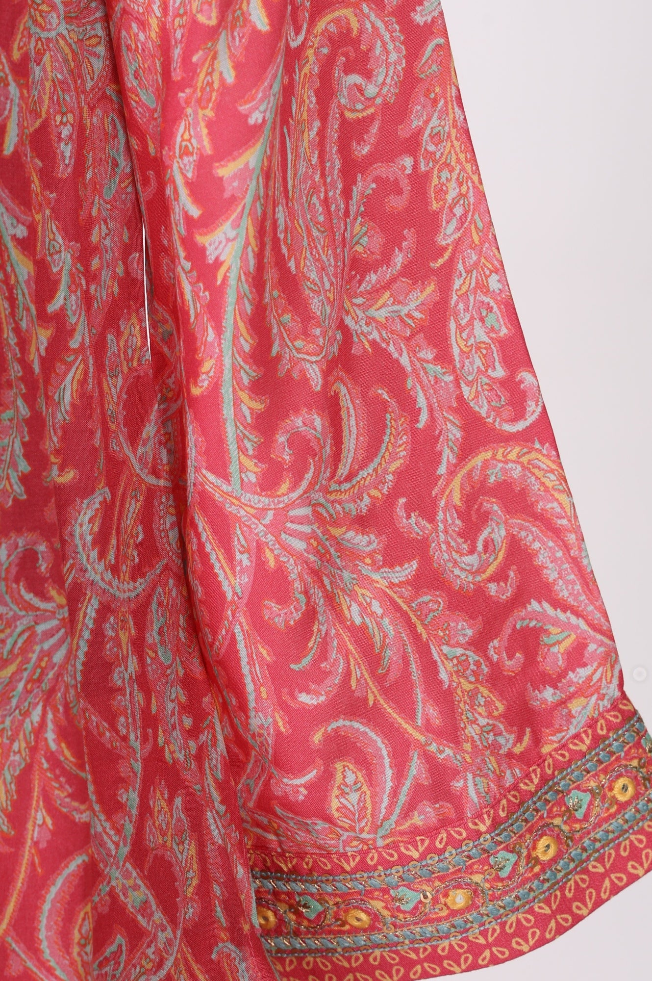 Pink Paisley Printed Modal Straight Kurta and Pants Co-ord Set
