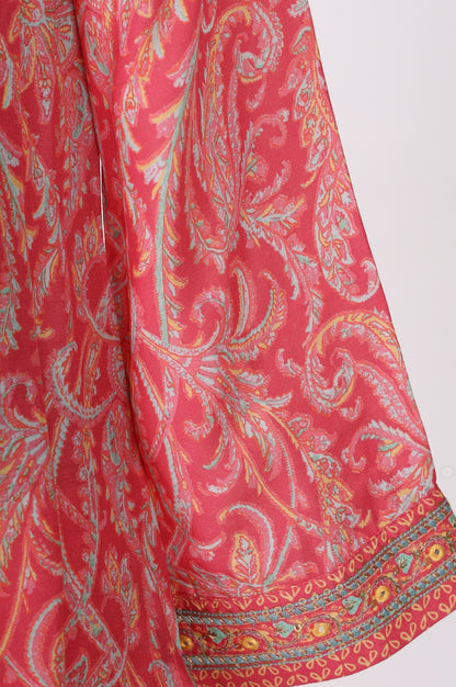 Pink Paisley Printed Modal Straight Kurta and Pants Co-ord Set